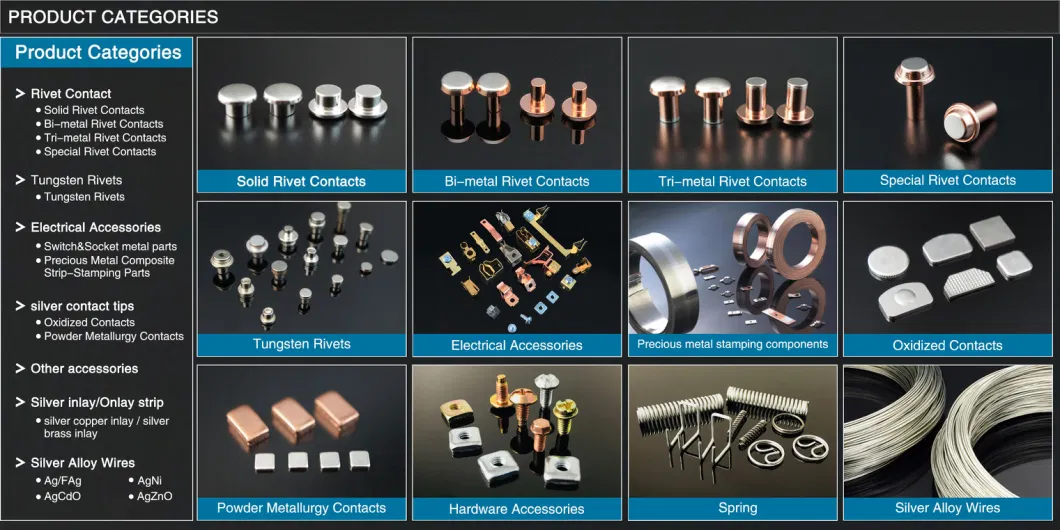 Electrical Switch Socket Part Brass Terminal Contact Stamping Parts Metal Brass Component for Relays