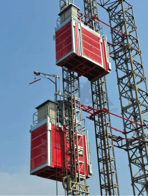 Sollevatore da costruzione a doppia gabbia in Cina per materiali e passeggeri al miglior prezzo